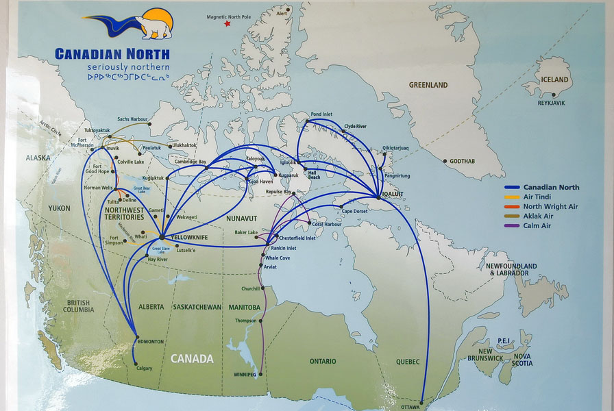 Arctique, Canada, Carte du NUNAVUT 